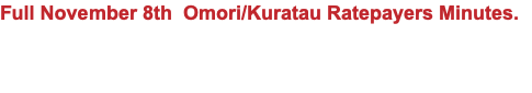 Full November 8th Omori/Kuratau Ratepayers Minutes.